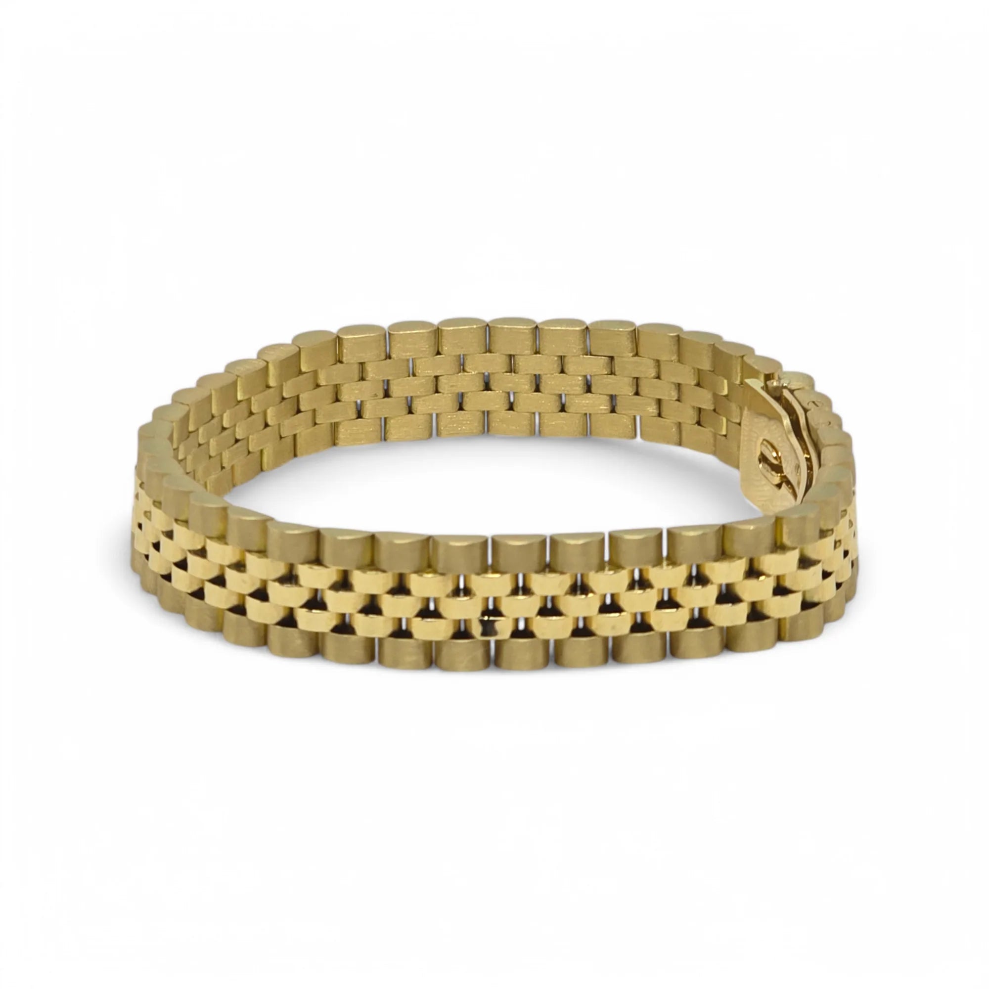 Bracciale uomo maglia in oro18 kt cinturino President e Jubilee oro 750