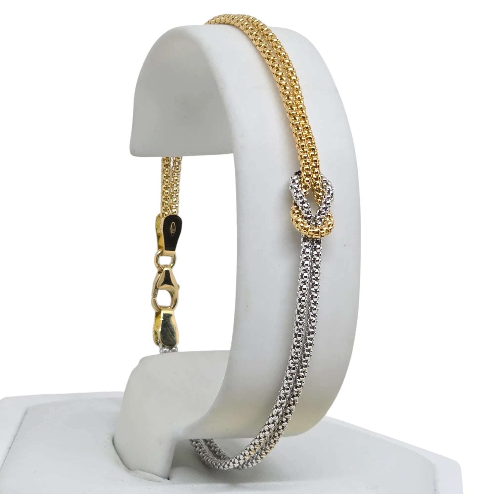 Bracciale in oro 18kt 750 con nodo infinito doppio