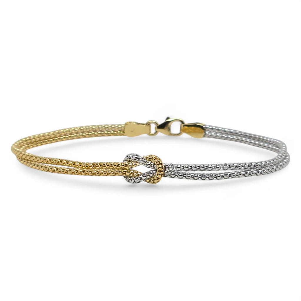 Bracciale in oro 18kt 750 con nodo infinito doppio