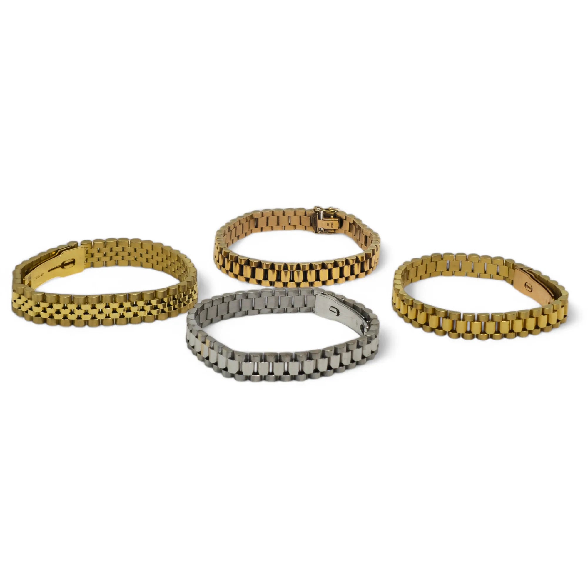 Bracciale uomo maglia in oro18 kt cinturino President e Jubilee oro 750