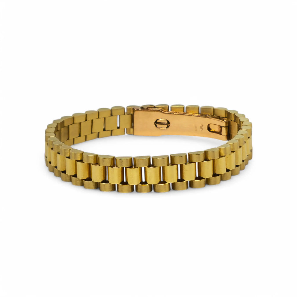Bracciale uomo maglia in oro18 kt cinturino President e Jubilee oro 750