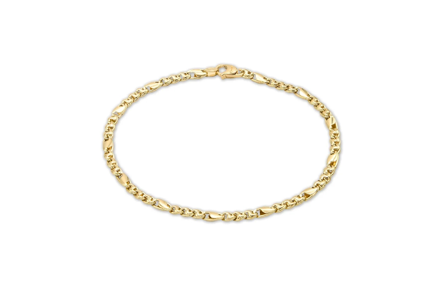 18 Karat Gelbgoldarmband Flache Kette