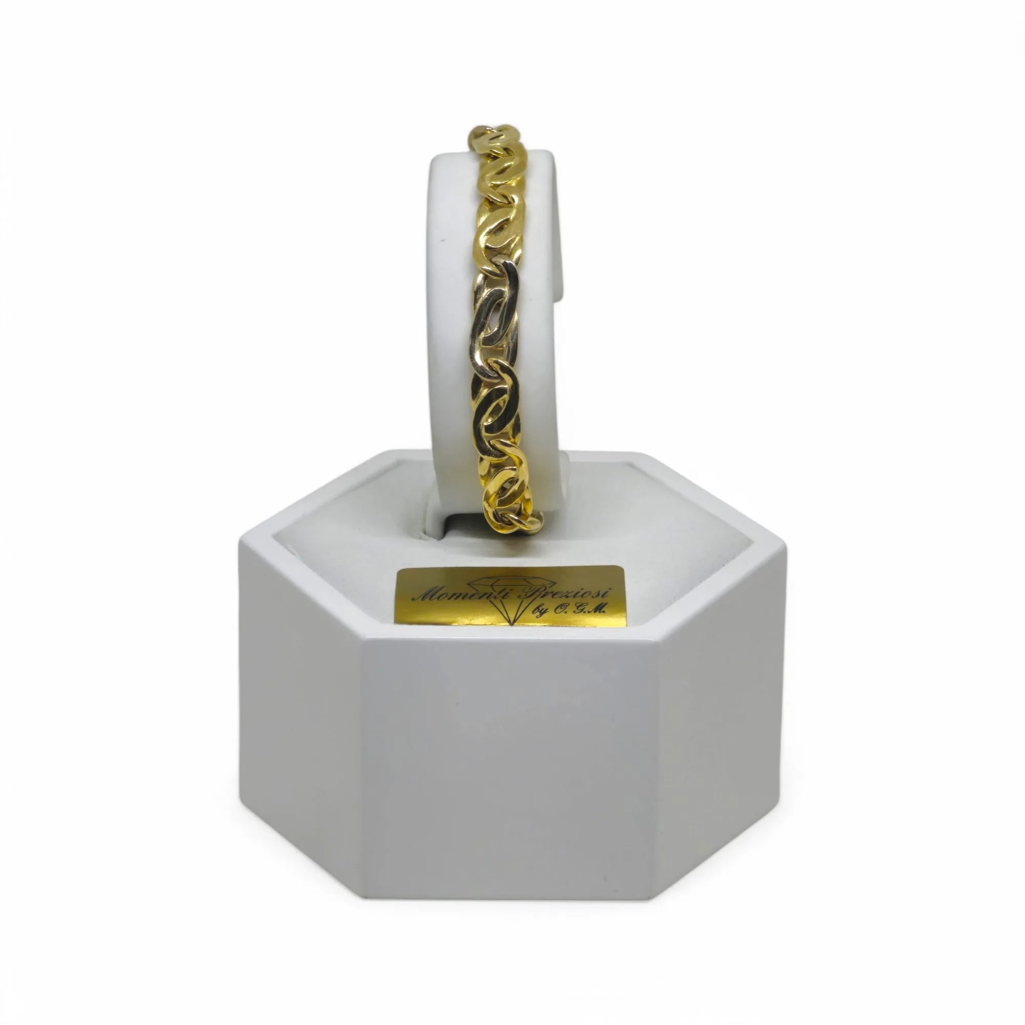 Bracciale in oro giallo 18 carati con maglia lavorata elegante
