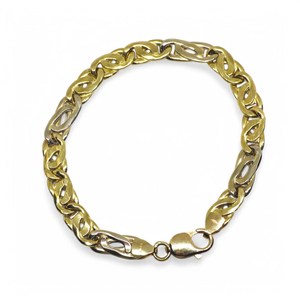 Bracciale in oro giallo 18 carati con maglia lavorata elegante