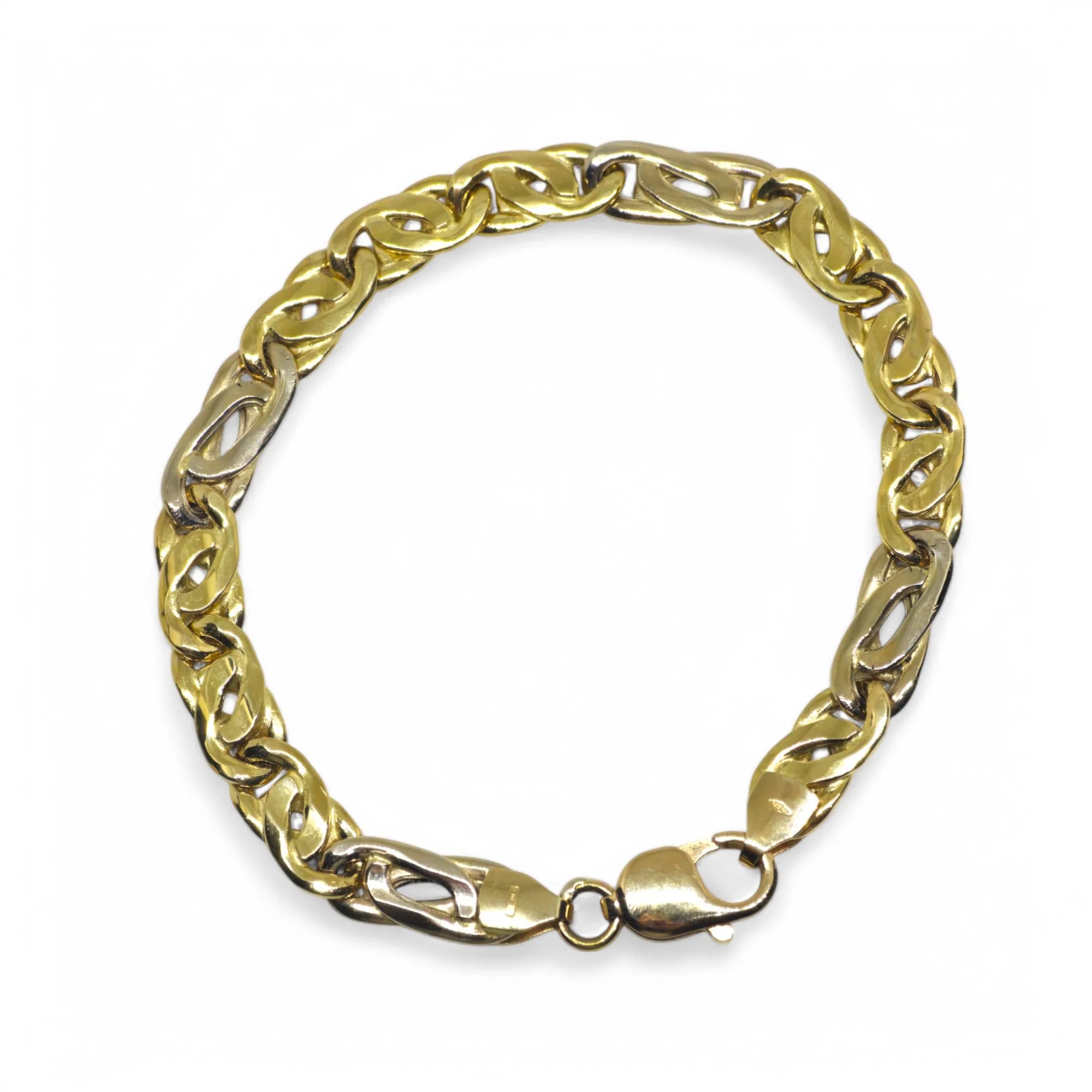 Bracciale in oro giallo 18 carati con maglia lavorata elegante