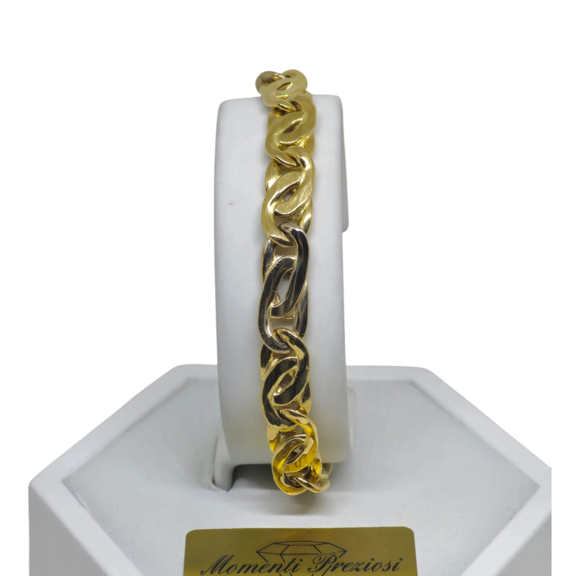 Bracciale in oro giallo 18 carati con maglia lavorata elegante