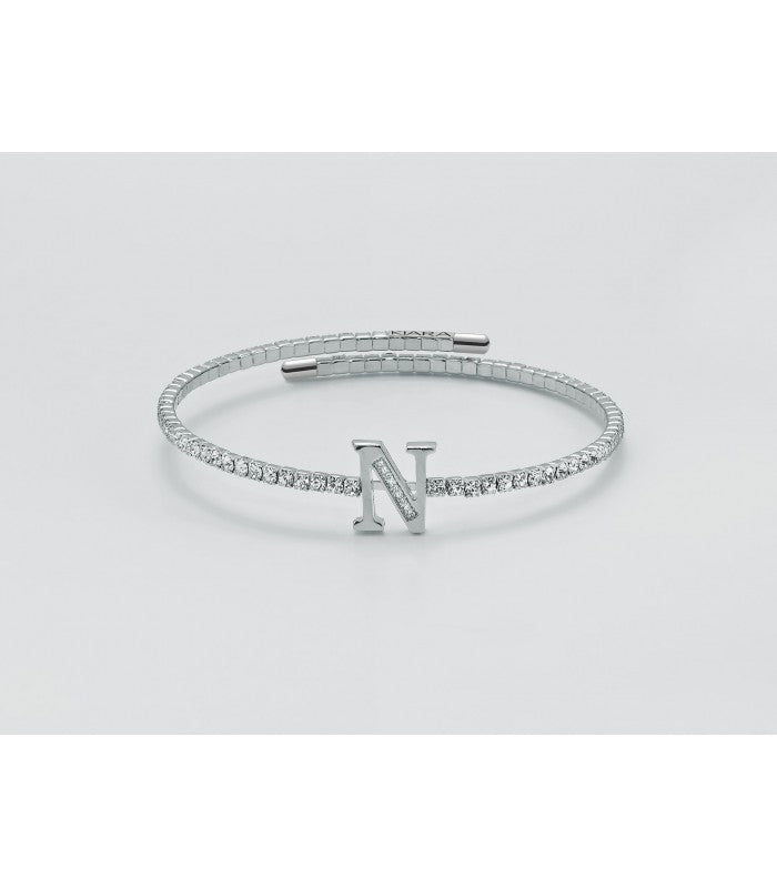 Kiara Damenarmband aus Messing mit Zirkonia Buchstabe N BR729B-N