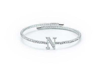 Kiara Damenarmband aus Messing mit Zirkonia Buchstabe N BR729B-N