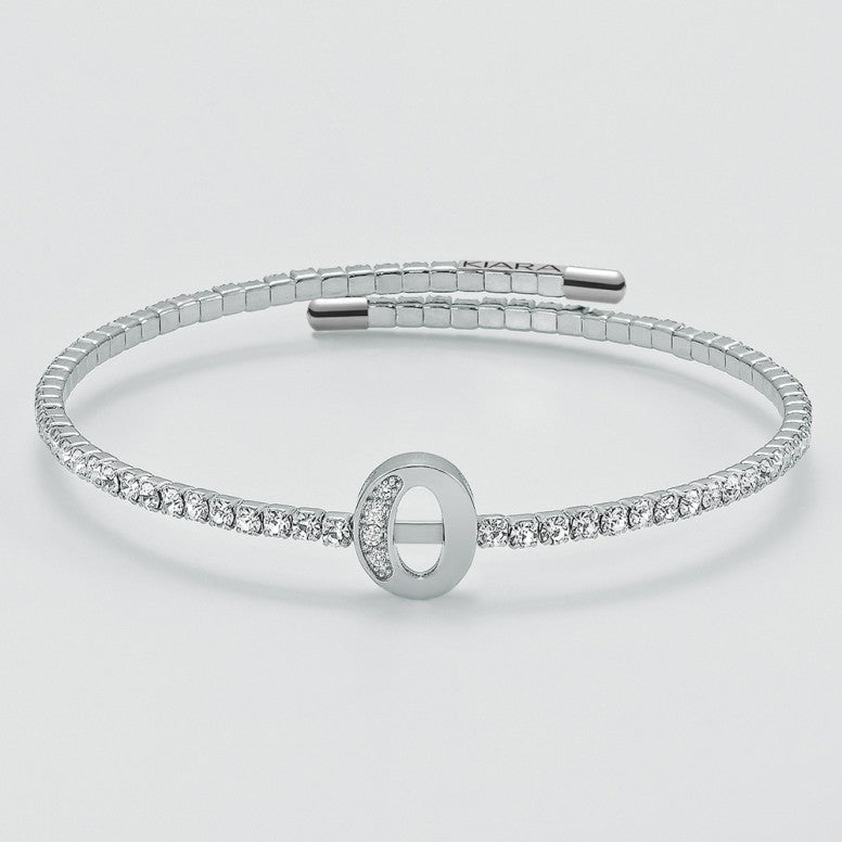 Bracciale kiara donna in ottone e zirconi lettera O BR729B-O