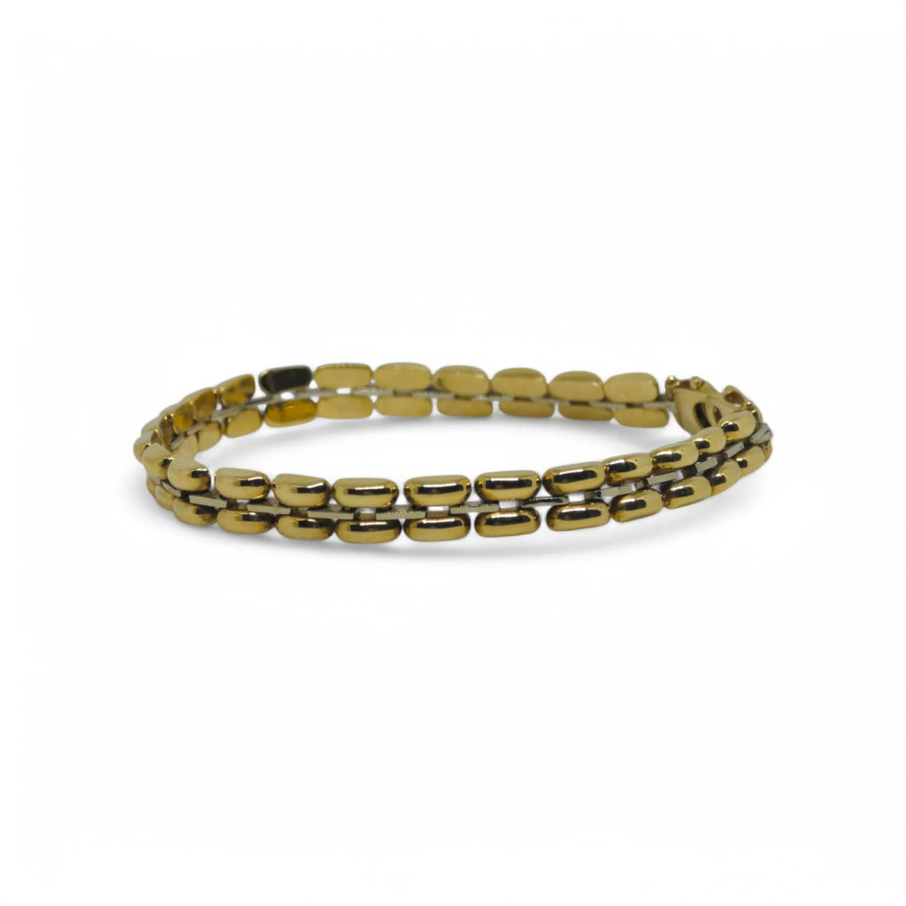 Bracciale maglia a catena pesante in oro giallo 18 carati