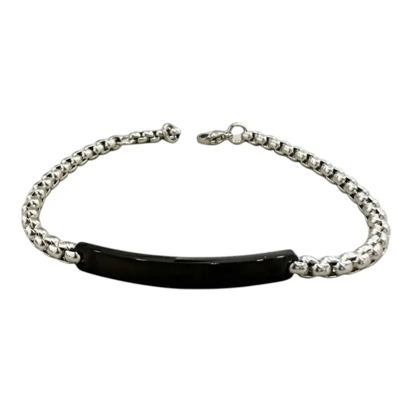 Bracciale Uomo con Targa Personalizzata in Acciaio