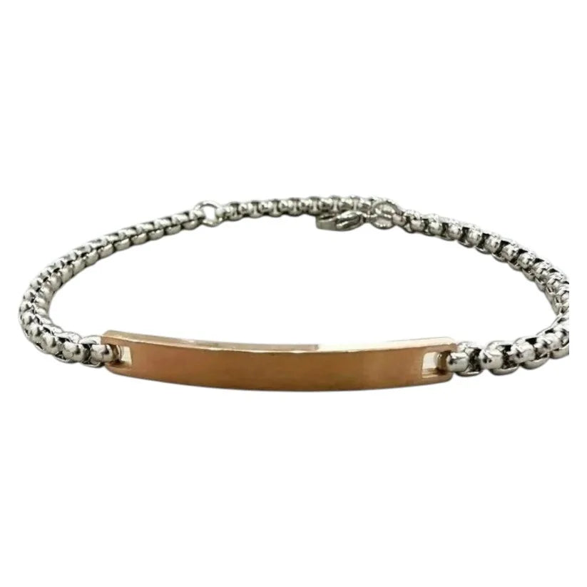 Bracciale Uomo con Targa Personalizzata in Acciaio