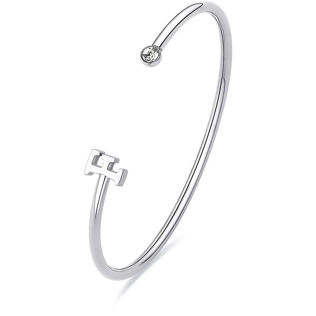 Bracciale rigido donna gioielli Sagapò Click sck217 lettera F