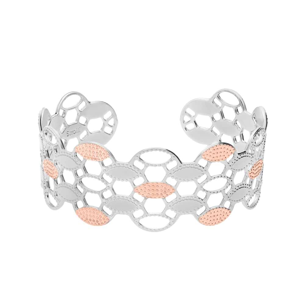 Bracciale rigido medium in bronzo rodiato arabeggiante