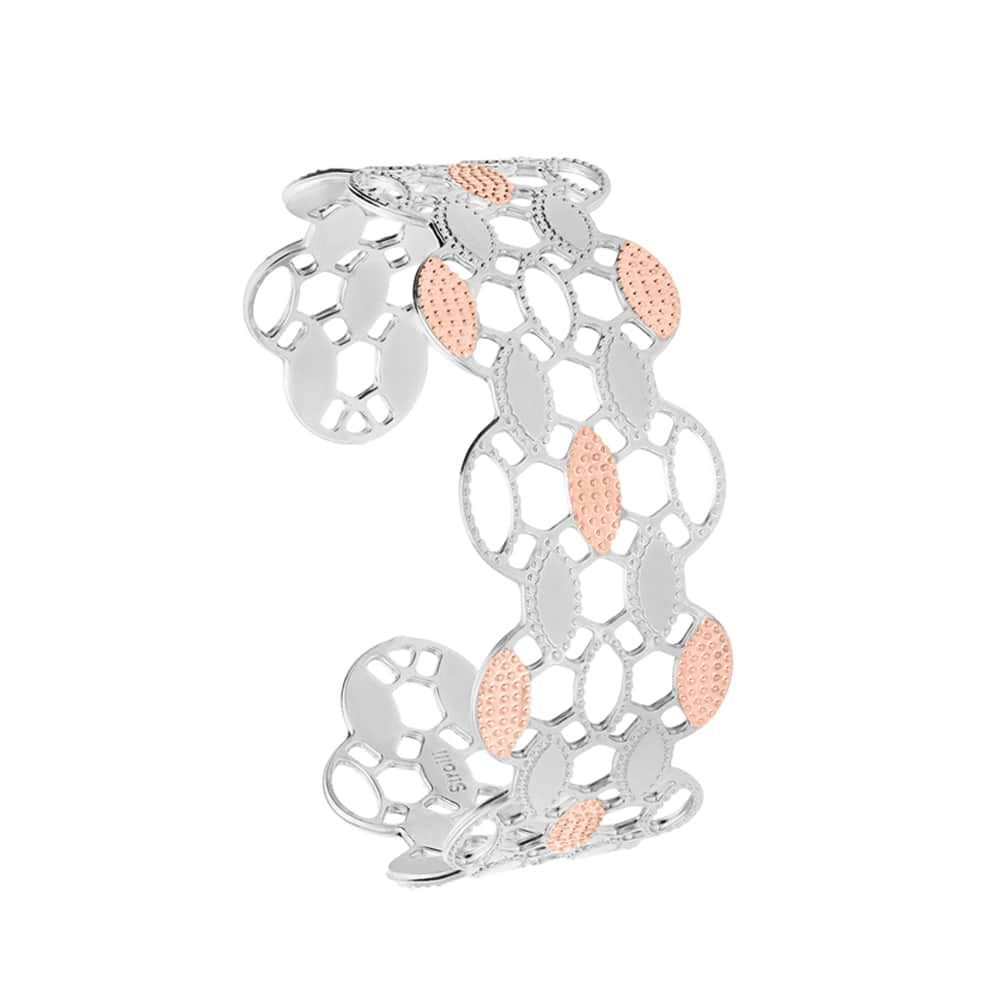 Bracciale rigido medium in bronzo rodiato arabeggiante