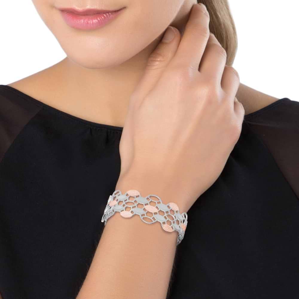 Bracciale rigido medium in bronzo rodiato arabeggiante