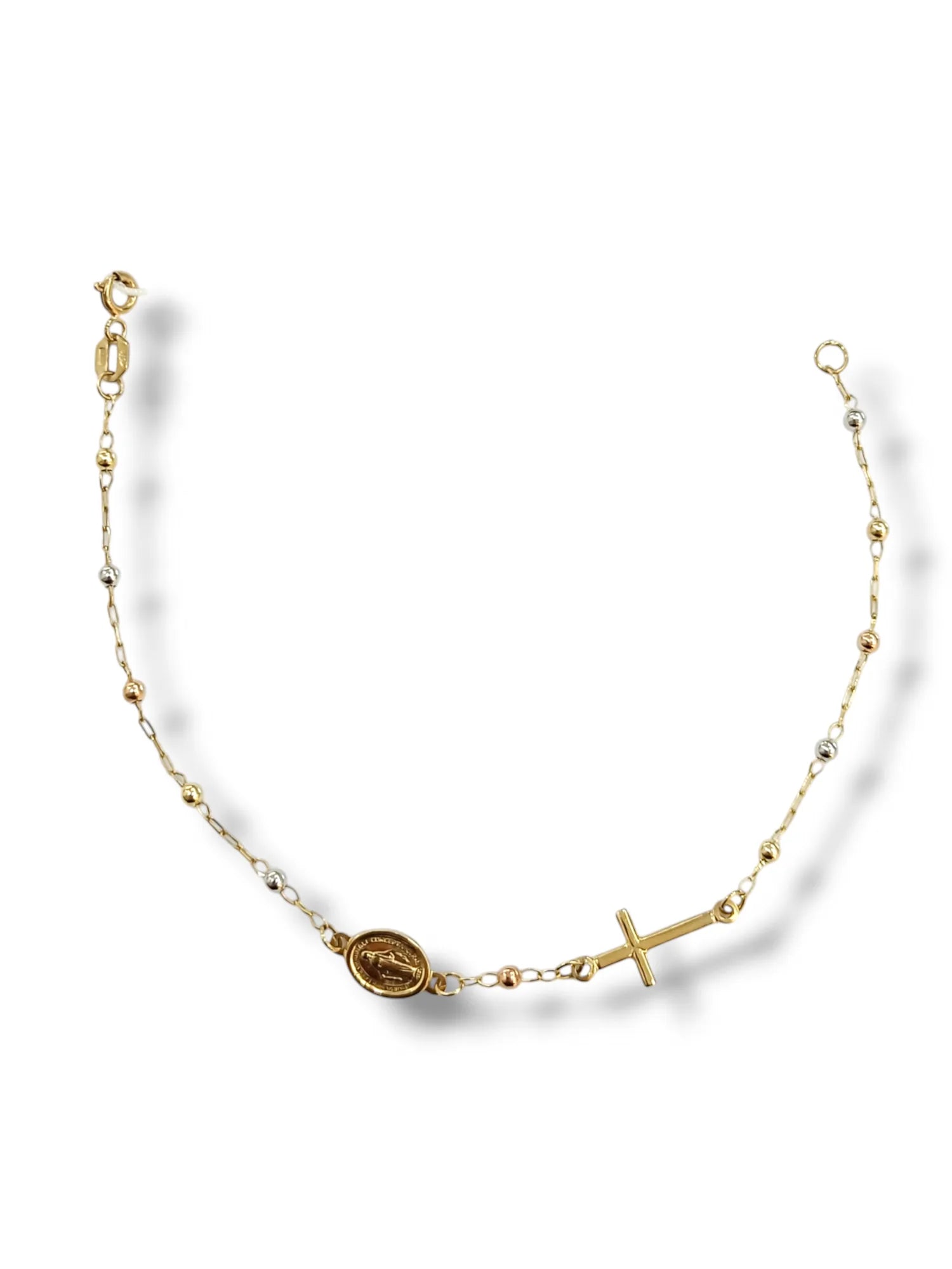 Klassisches Rosenkranz-Armband aus 9 Karat Gelbgold Unisex Igold