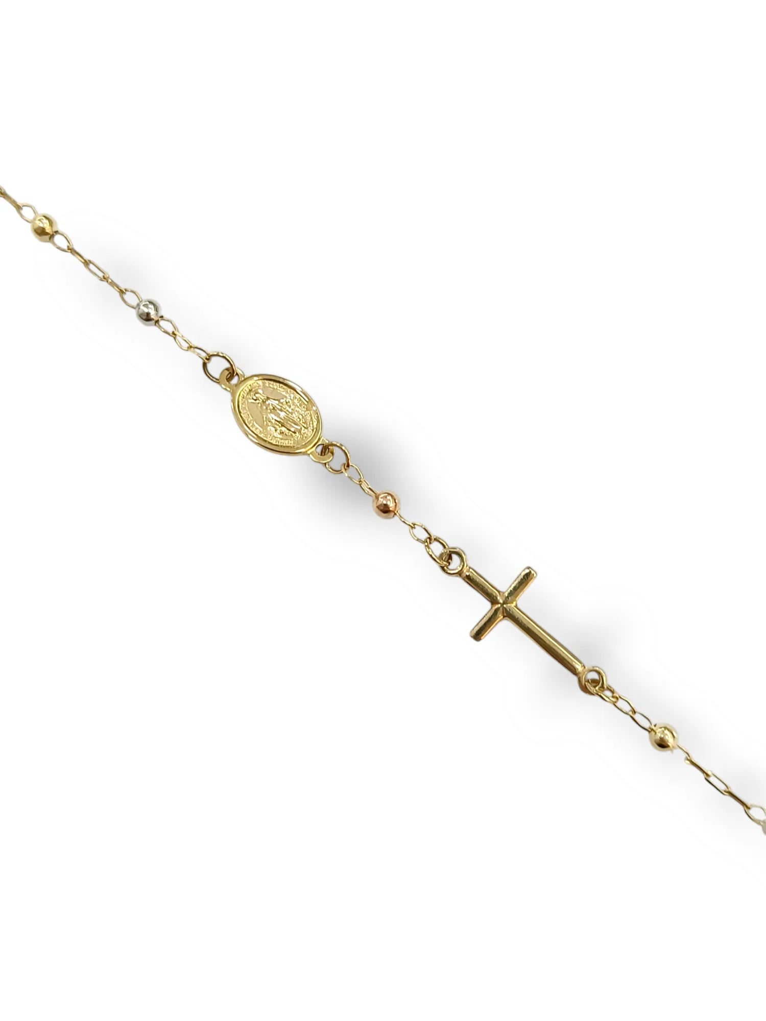 Klassisches Rosenkranz-Armband aus 9 Karat Gelbgold Unisex Igold