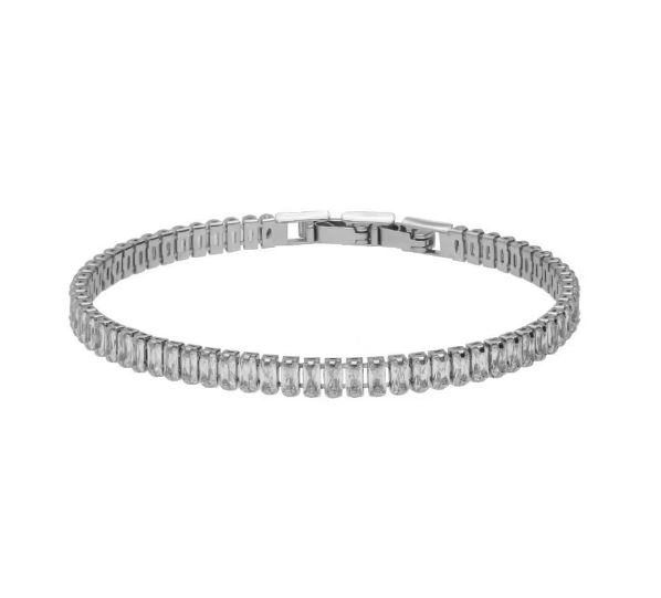 Bracciale strass in metallo rodiato 1665951