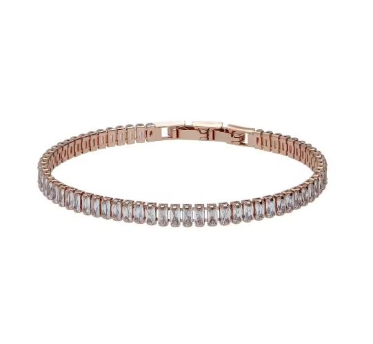 Bracciale strass in metallo rosato 1665952
