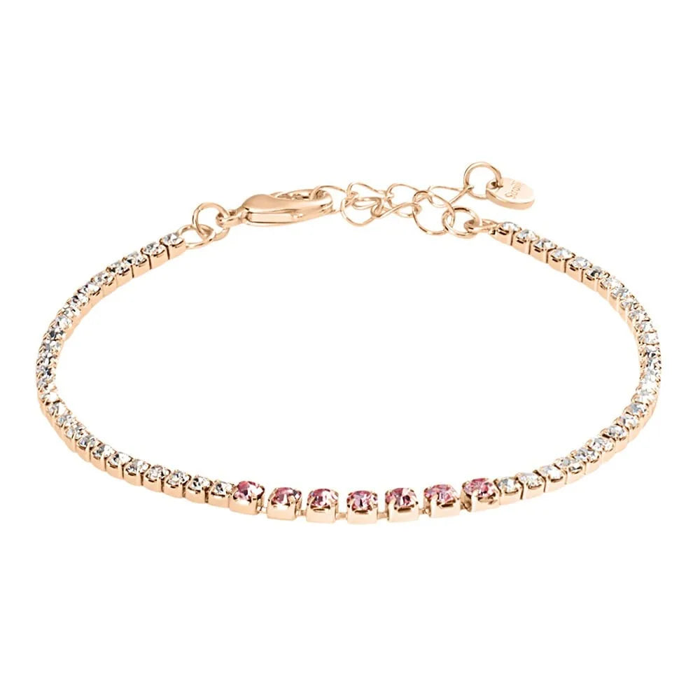 Bracciale teninis donna Stroili con zirconi rosa