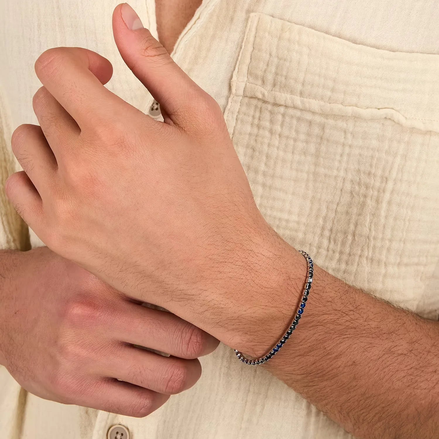 Bracciale tennis Morellato uomo argento e zirconi SATT27