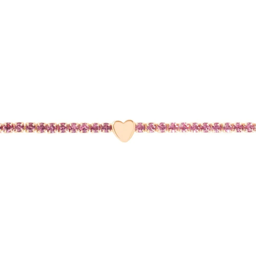 Bracciale tennis Stroili donna con zirconi rosa e cuore