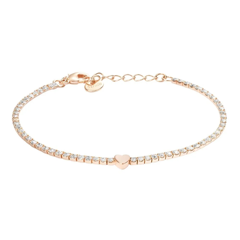 Bracciale tennis Stroili donna in metallo rosato e cristalli