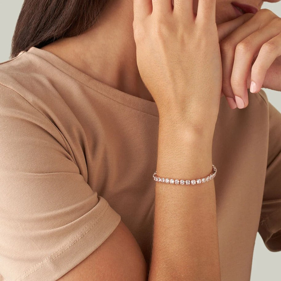 Bracciale tennis Stroili donna romantic shine in metallo rosato e cristalli 1683800
