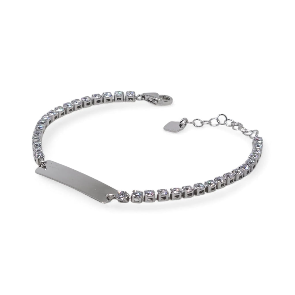 Kinder-Tennisarmband aus 9 Karat Gold mit Igold-Plakette