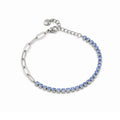 Bracciale tennis donna Ops in acciaio con pietre azzurre opsbr-895
