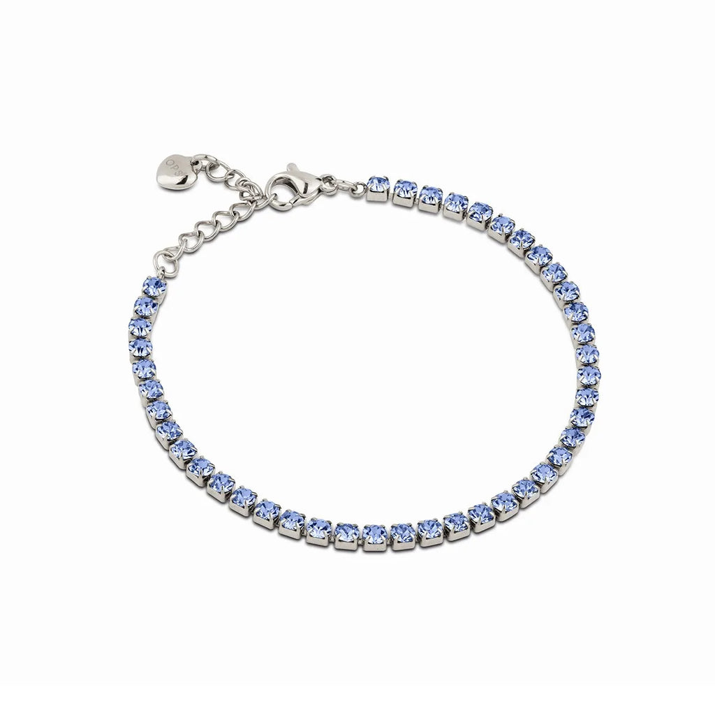Damen-Tennisarmband Ops aus Stahl mit blauen Steinen opsbr-901