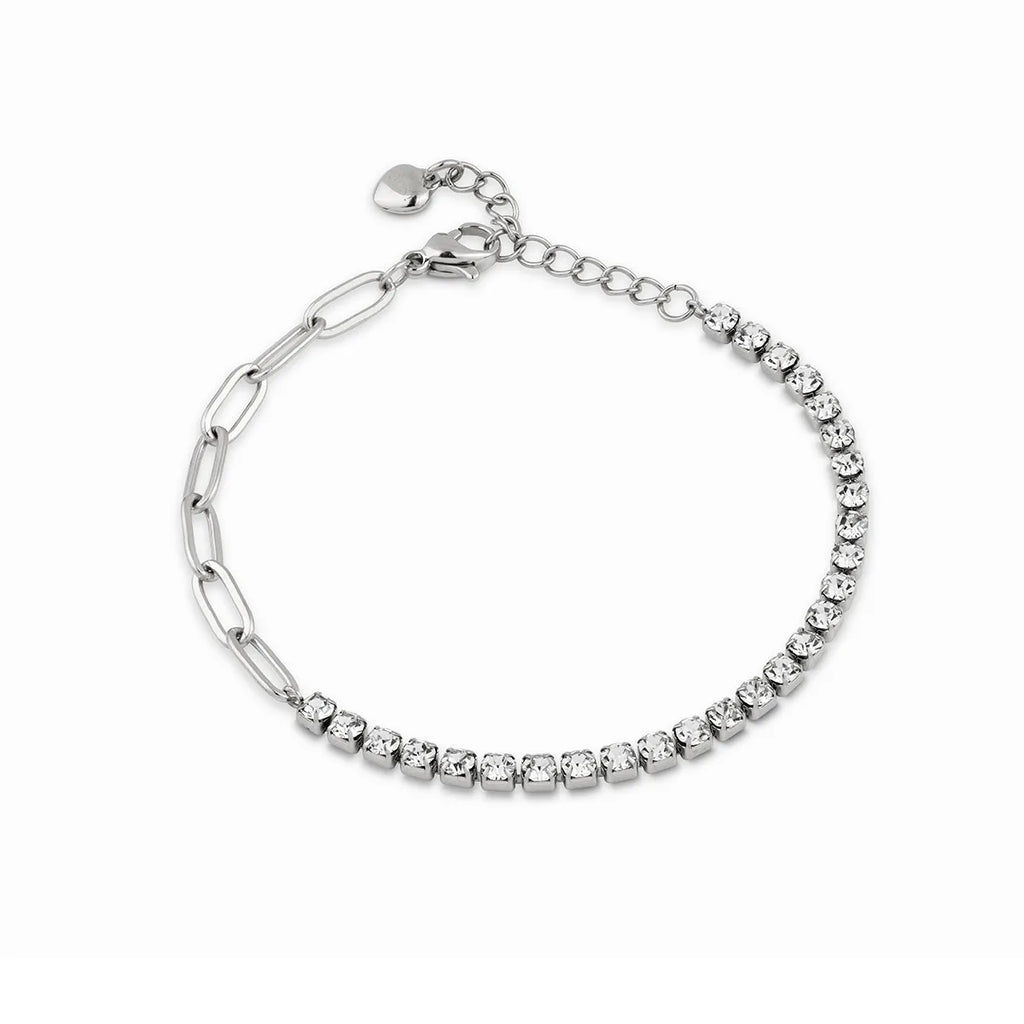 Bracciale tennis donna Ops in acciaio con zirconi bianchi opsbr-893