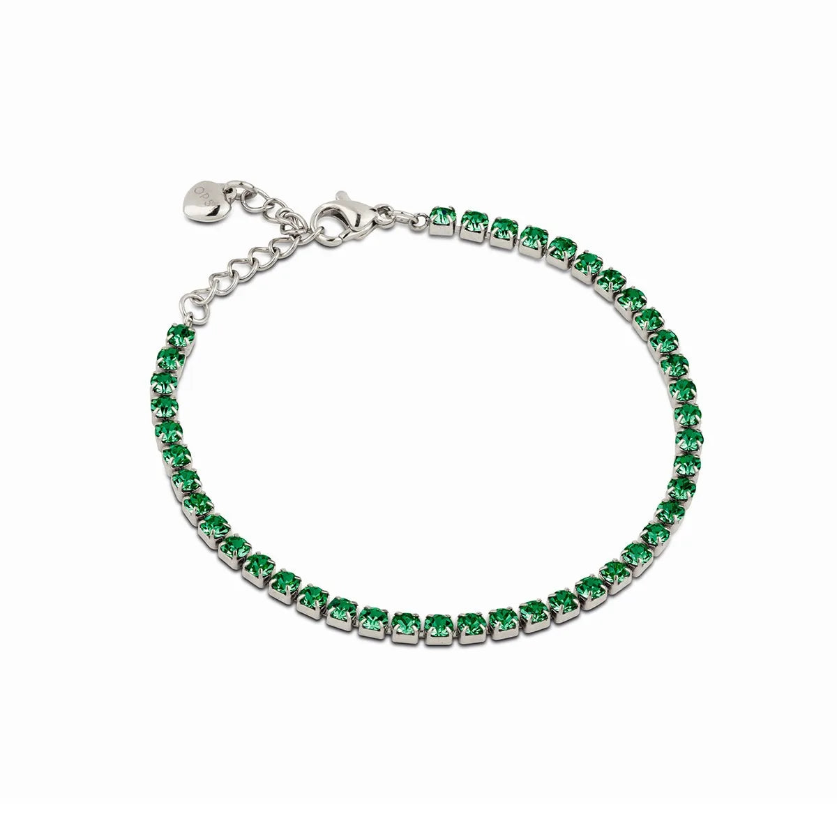 Bracciale tennis donna Ops in acciaio con zirconi verde opsbr-904