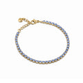 Bracciale tennis donna Ops in acciaio dorato con zirconi blu OPSBR-907