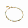 Bracciale tennis donna Ops in acciaio dorato con zirconi verde