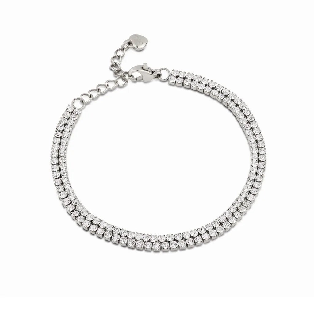 Bracciale tennis donna Ops in acciaio con zirconi bianchi