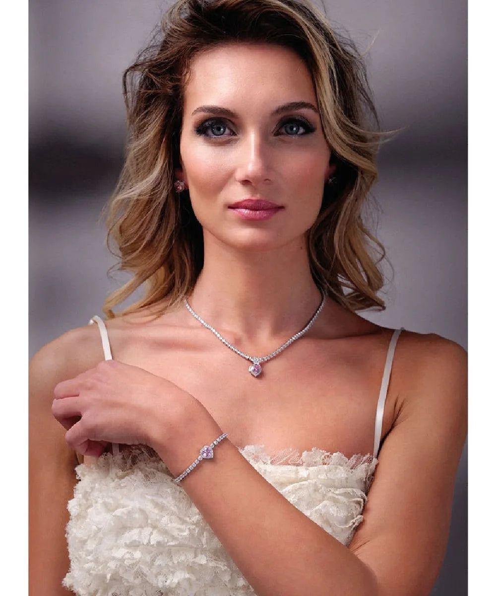 Bracciale tennis donna Ottaviani con cuore e zirconi
