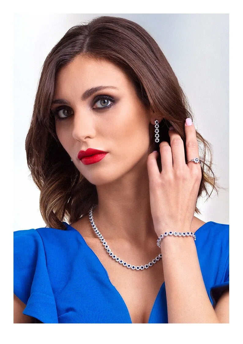 Bracciale tennis donna Ottaviani con zirconi blu