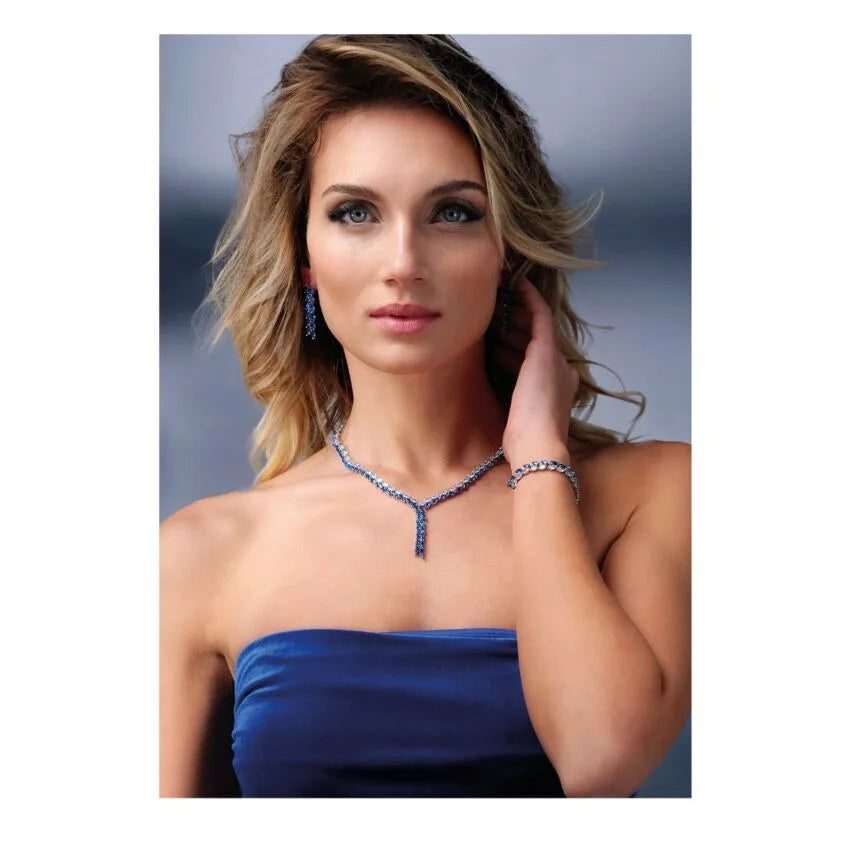 Bracciale tennis donna Ottaviani con zirconi blu