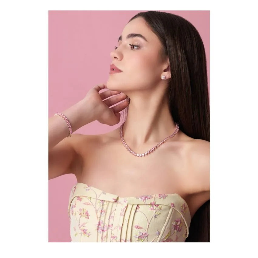 Bracciale tennis donna Ottaviani con zirconi rosa