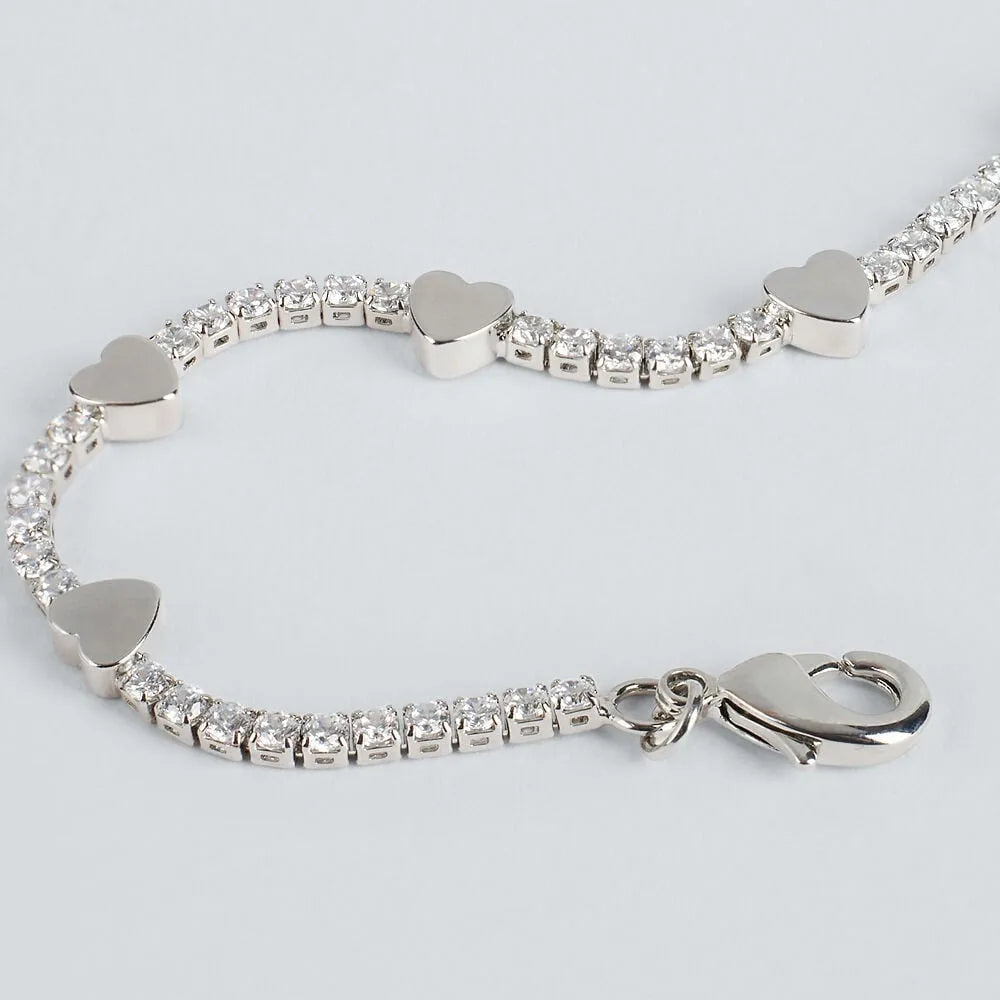 Stroili Damen-Tennisarmband aus Stahl mit Herzen