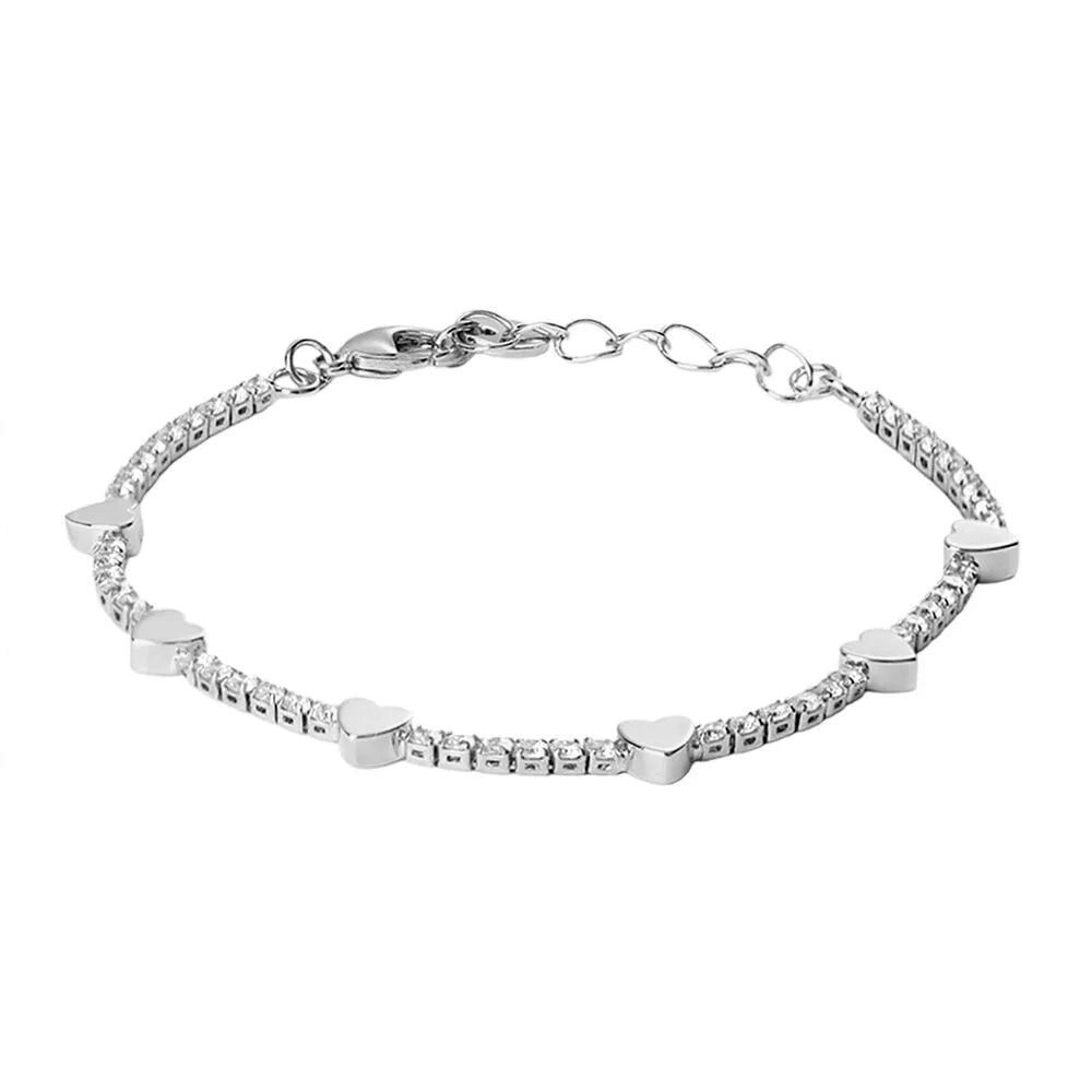 Stroili Damen-Tennisarmband aus Stahl mit Herzen