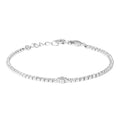 Bracciale tennis donna Stroili in acciaio con quadrifoglio e cristalli