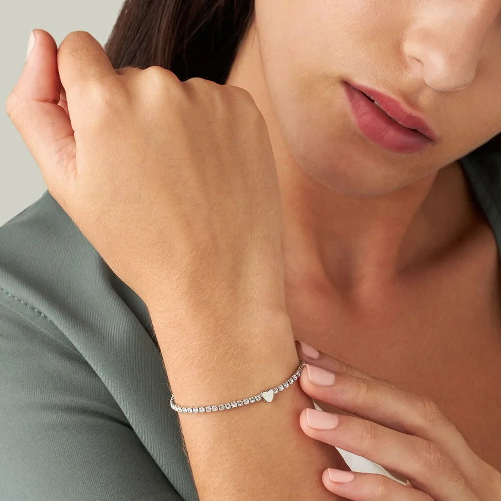 Stroili Tennisarmband für Damen aus rhodiniertem Metall und Kristallen
