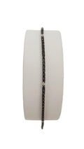 Bracciale tennis in oro bianco 18 carati e diamanti neri e bianchi 19 cm