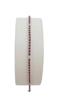 Bracciale tennis in oro bianco 18 carati e rubini rossi 18 cm