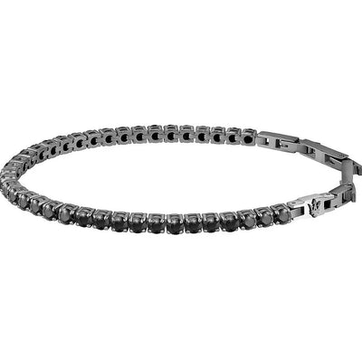 Bracelet tennis homme bijoux avec zircons noirs Maserati jm222avc06
