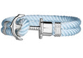 Bracciale unisex con ancora Paul Hewitt in metallo bianco e nylon blu sky
