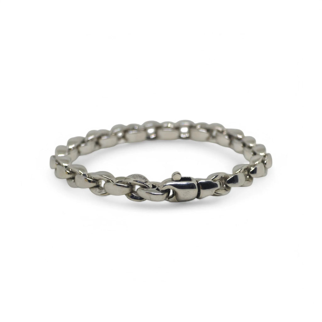 Unisex-Armband mit klassischer Kettengliedern aus 18 Karat Weißgold